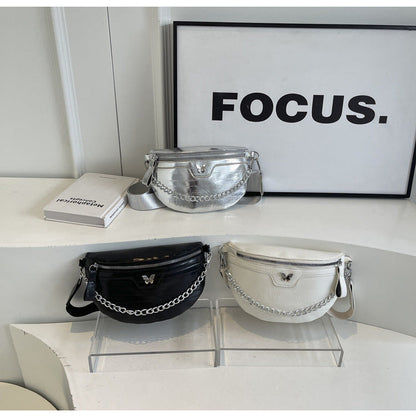 Dames Crossbody Tas met Ketting Detail Hippe Stijl