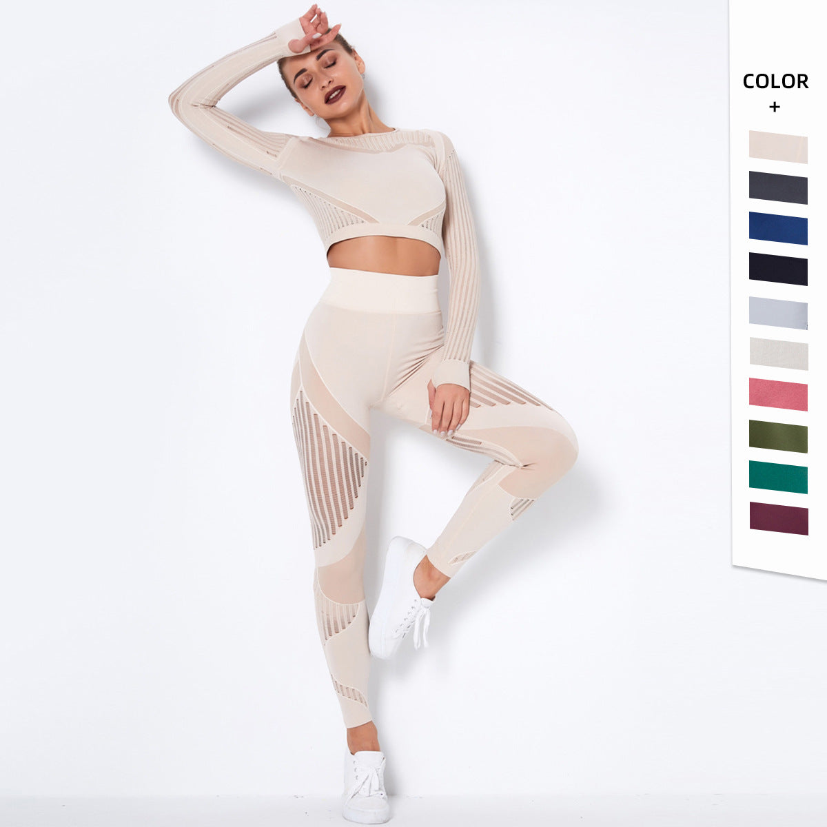 Dames Yoga Set Lange Mouwen Zacht Elastisch