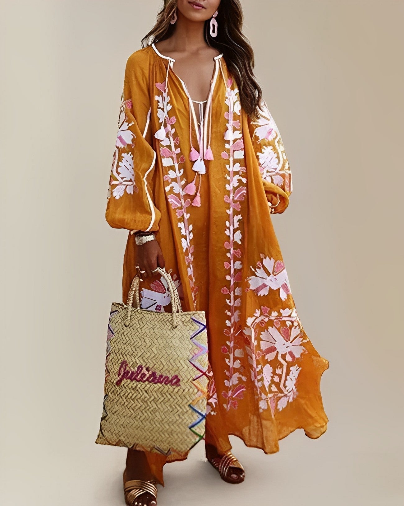 Retro Boho Jurk Losse Zomerjurk Vrouw