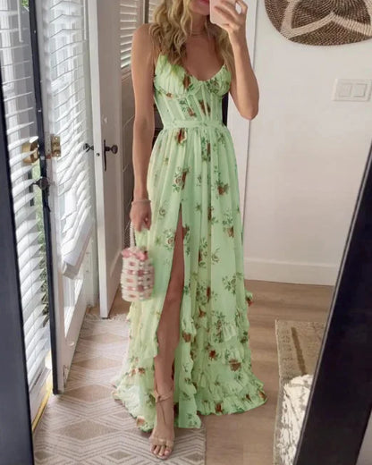 Dames Midi-jurk Romantisch Bloemendetail