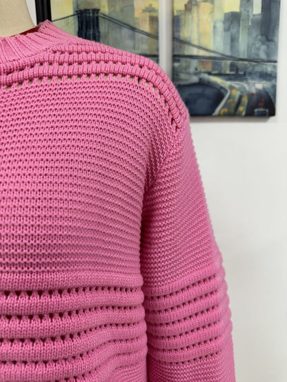 Dames Gebreide Trui met Opengewerkte Strepen Trendy Design