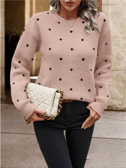 Dames Gebreide Trui met Polkadots Stijlvolle Trendy Look