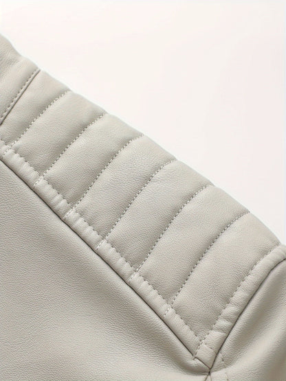 Gaspare | Elegante giacca di pelle con cerniera