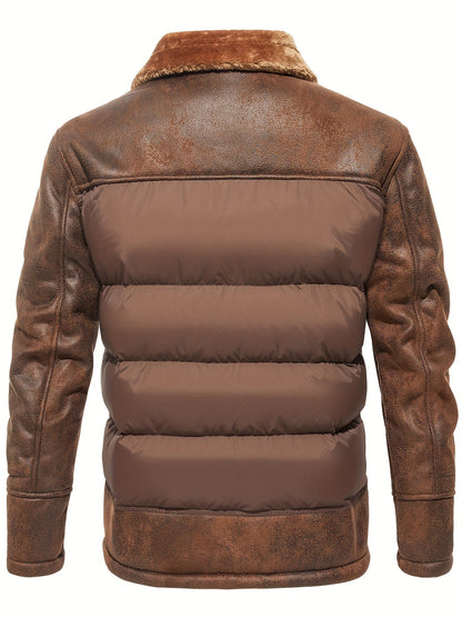 Warme Fleece Jas voor Heren Zwart Winterjas