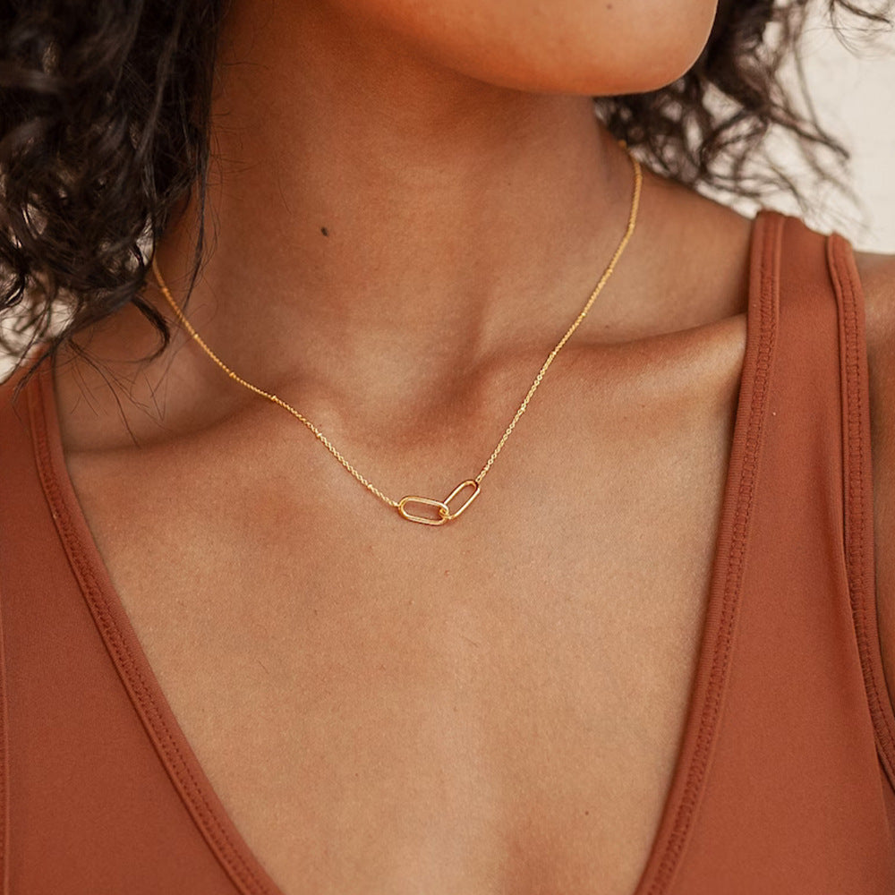 Dames Staal Ketting Ovaal Schakel Elegante Minimalistisch - Mode Vibes