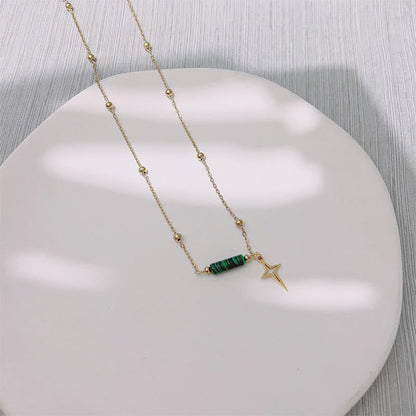 Malachiet Sieraden Set: Oorbellen, Halsketting en Armband Natuursteen