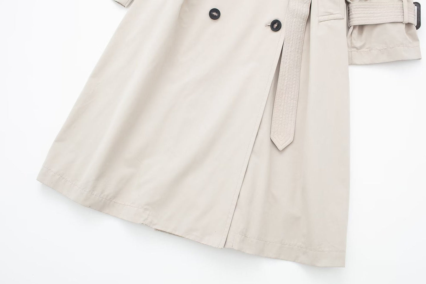 Dames Trenchcoat Lange Trendy Voorjaarsjas met Ceintuur