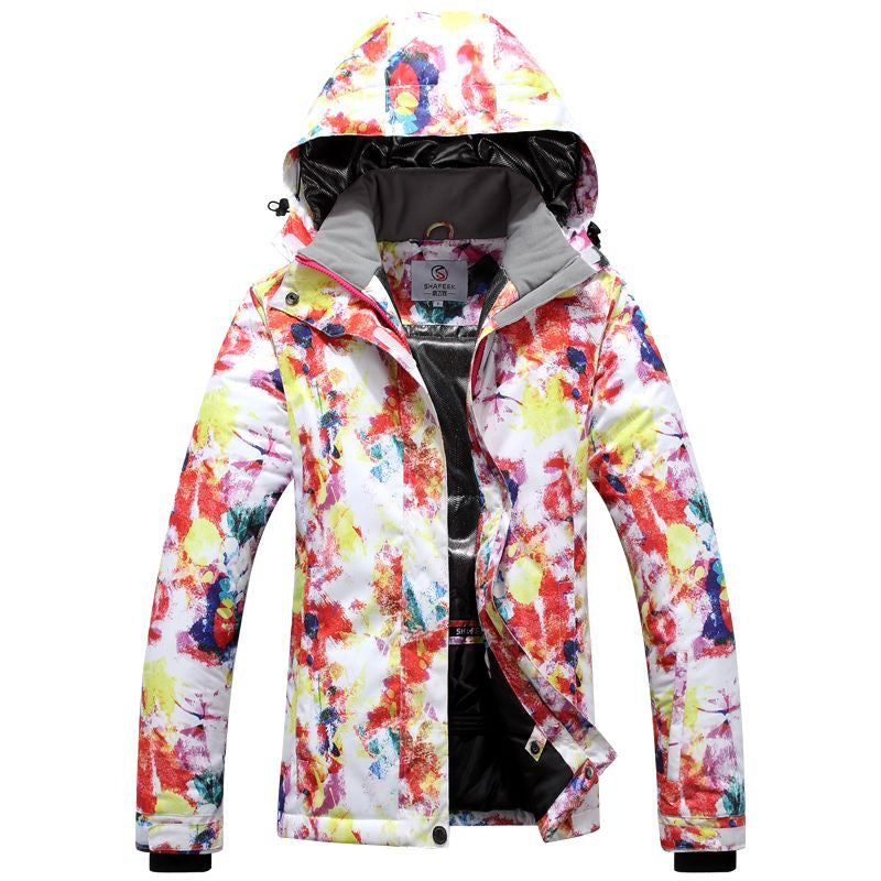 Dames Ski Jas Waterdicht Warm met Trendy Print