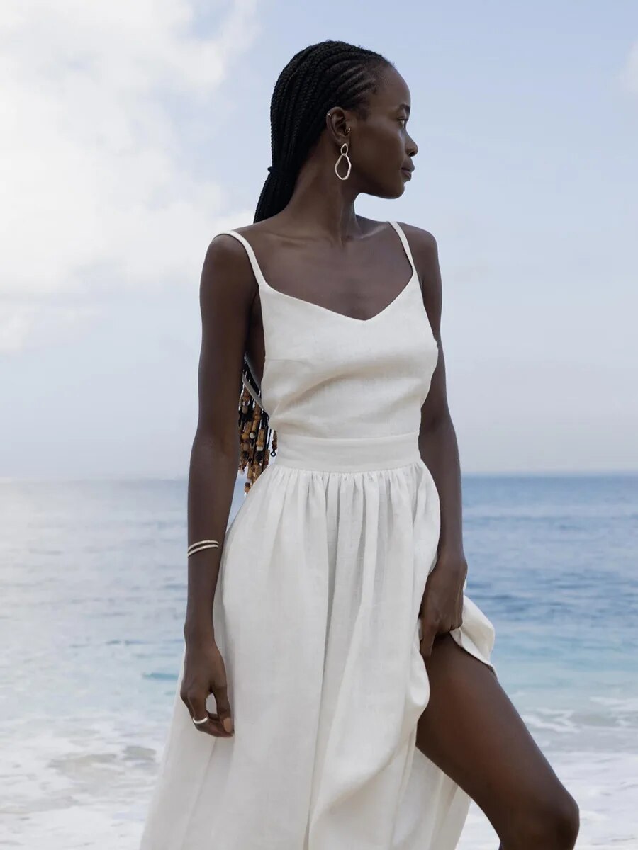 Zomerjurk Linnen Elegante Fit en Flare Jurk