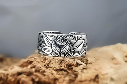 Zilveren Lotus Ring Uniek Design Stijlvol Accessoire