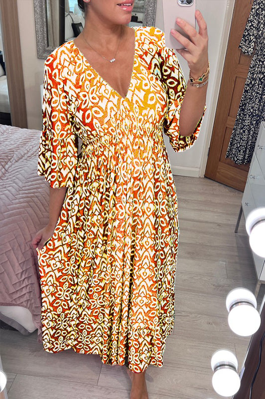 Maxi Jurk V-hals Zomerjurk Lange Jurk voor Vrouw
