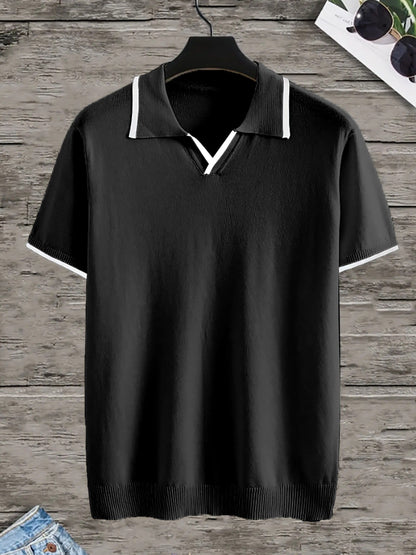 Heren Polo Shirt Zwarte Trendy Kwaliteit