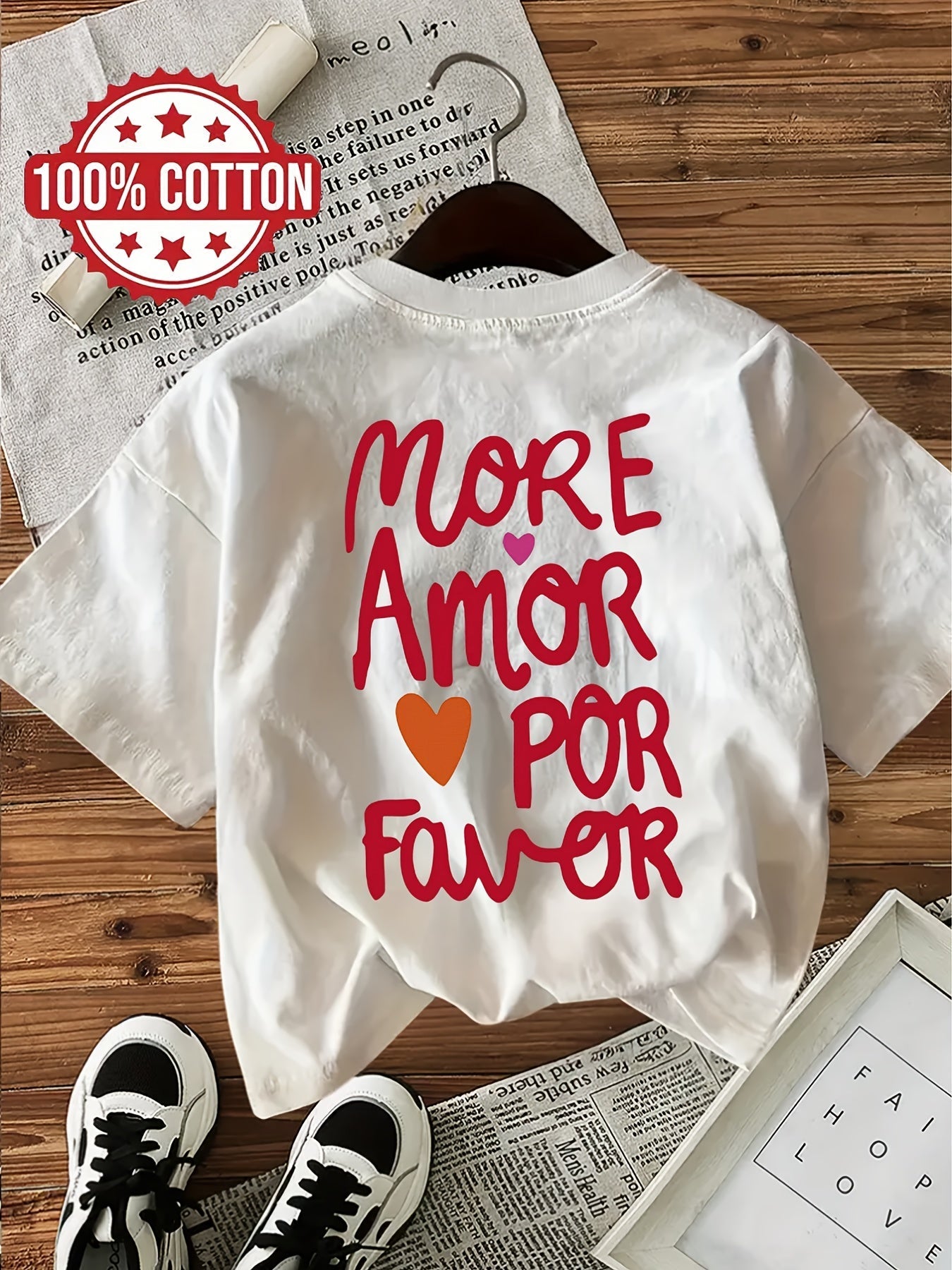 Dames T-shirt Katoen Comfortabele Pasvorm Met Tekstprint