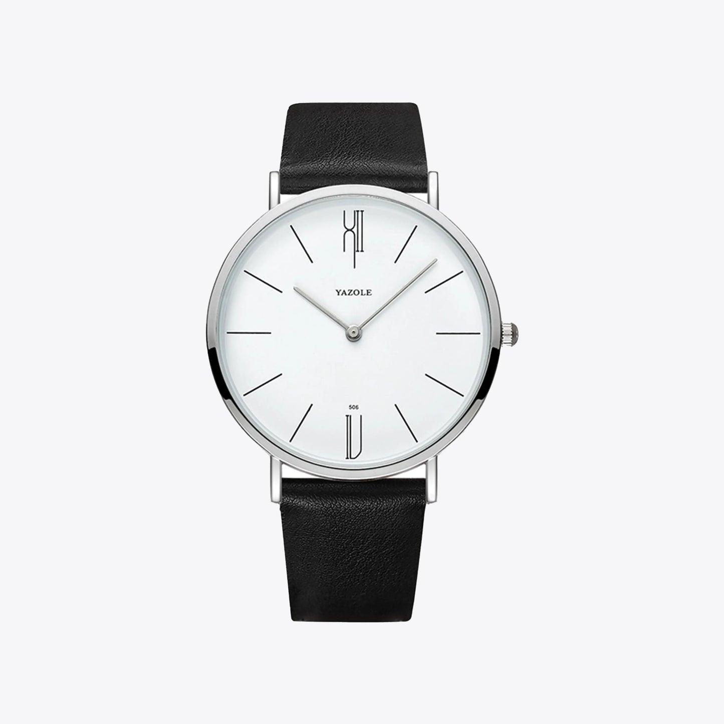 Heren Horloge Stijlvol Leerband Zwart