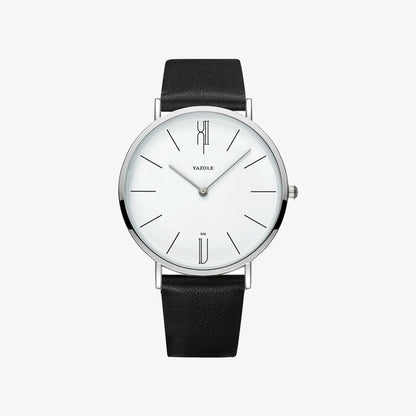 Heren Horloge Stijlvol Leerband Zwart