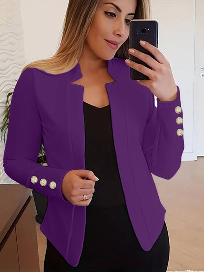 Casual Dames Blazer met Knopen – Lichtgewicht Katoen, Lange Mouw