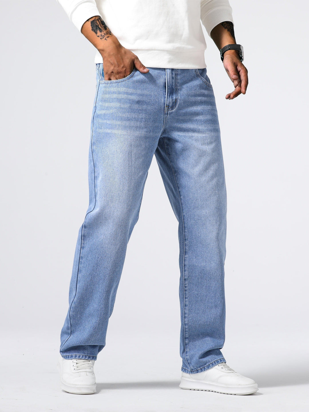 Heren Jeans Casual Street Style Blauw Milan