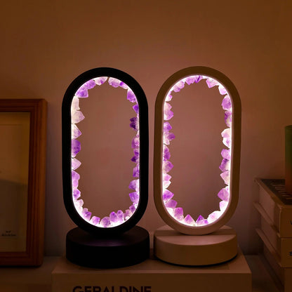Amethist Lamp Handgemaakt Uniek Design Purper Kleur
