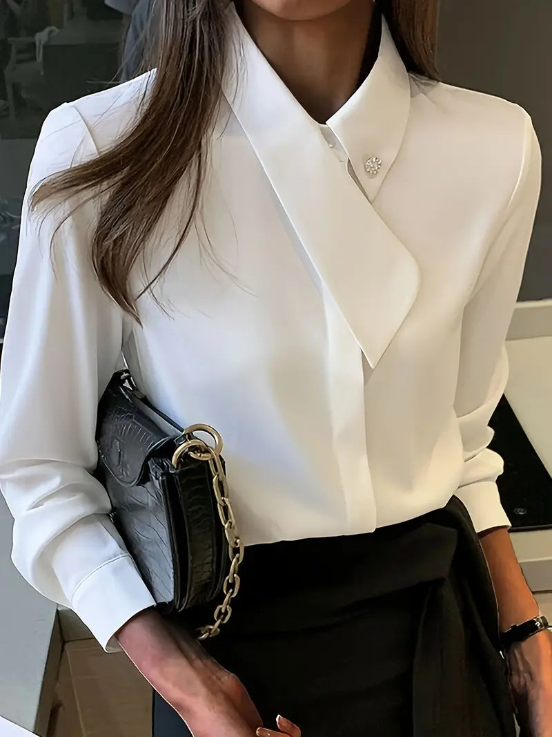 Witte Damesblouse Stijlvol Elegante Vrouwelijke Bijpassende Blouse