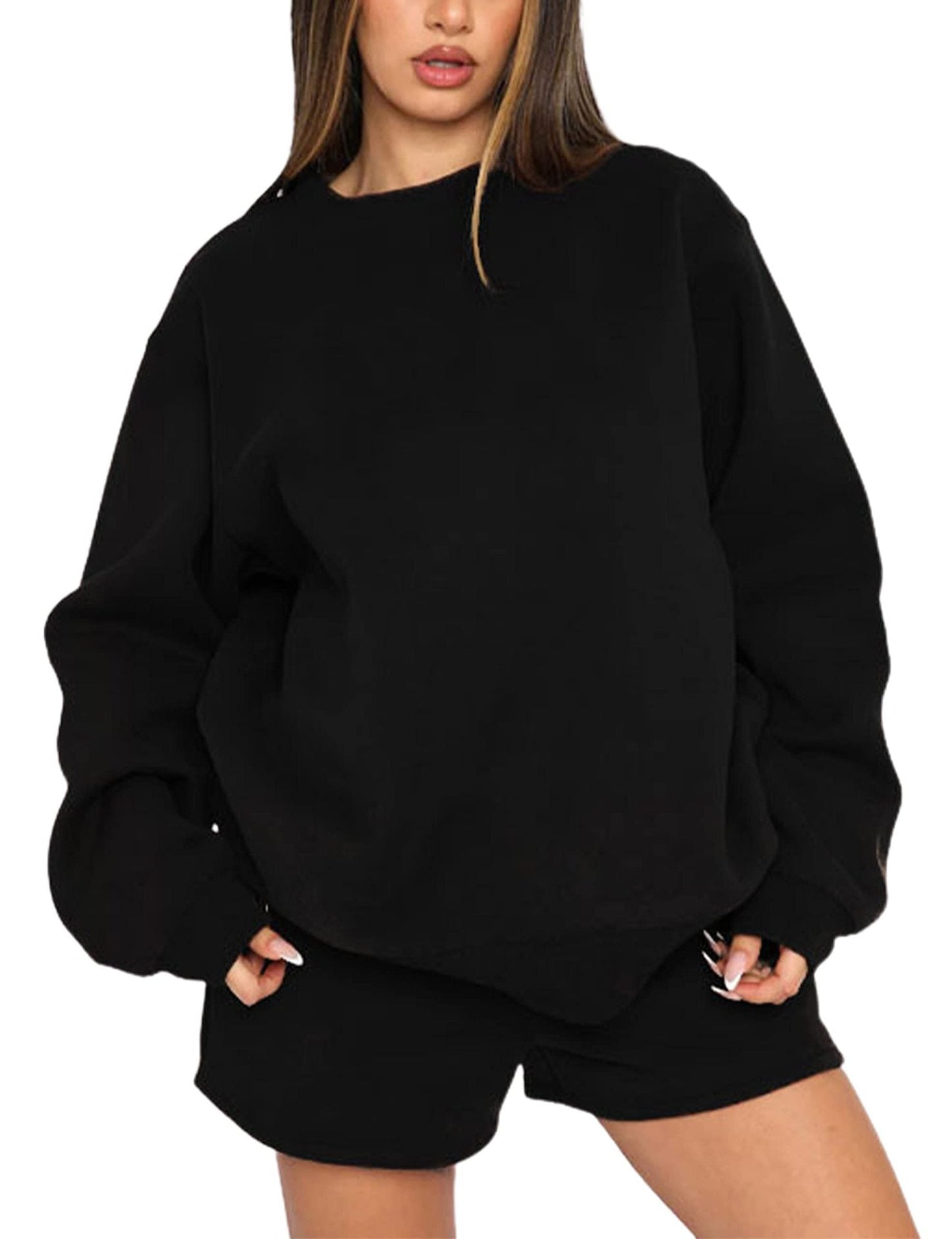 Dames Sweater Short Set Comfy Tweedelig Zomeroutfit