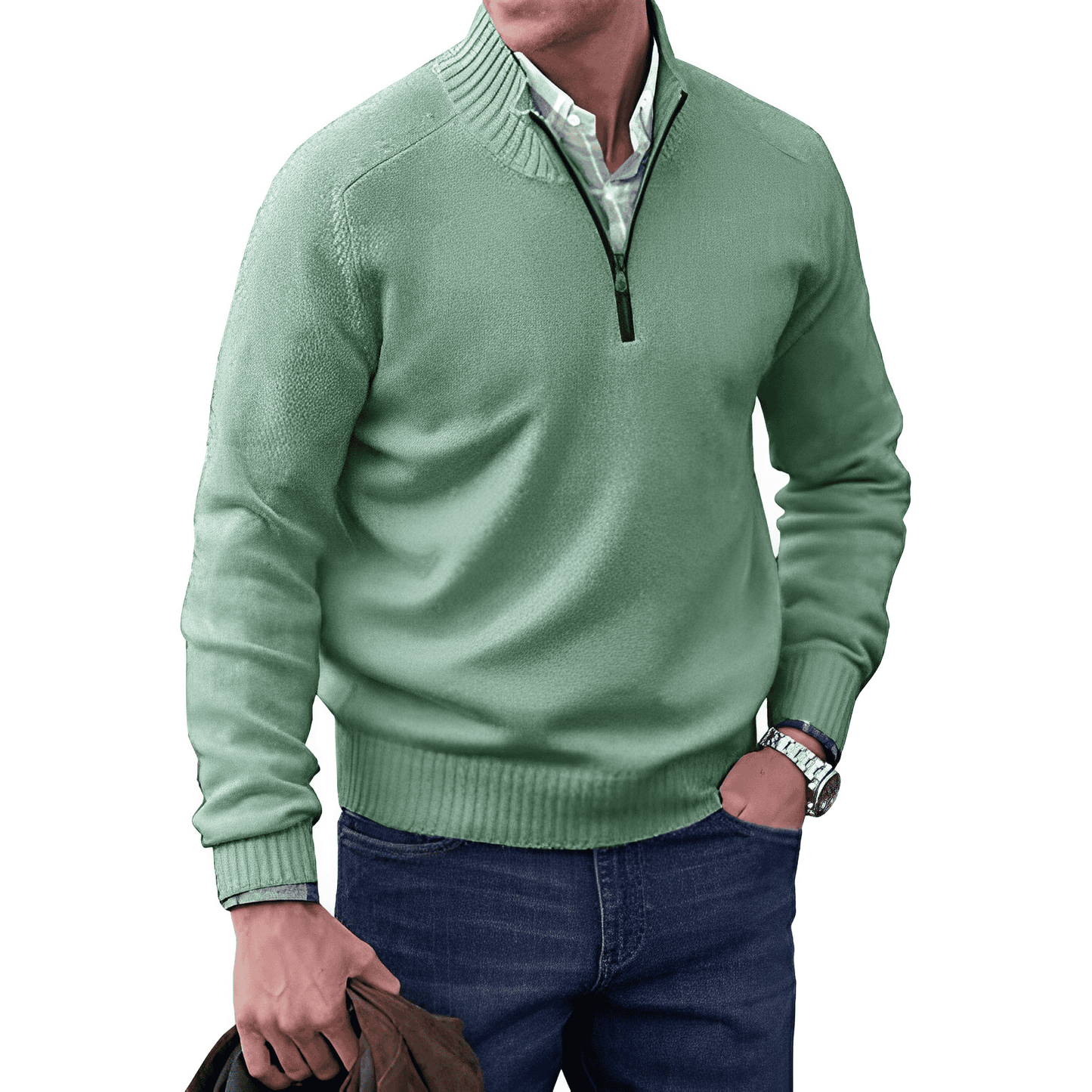 Herentrui Luxe Kasjmier Rits Blazer