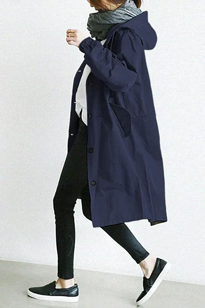 Dames Trenchcoat met Capuchon Waterdicht