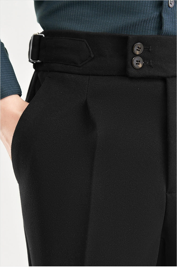 Heren Tweed Broek met Vintage Look en Comfortabele Pasvorm