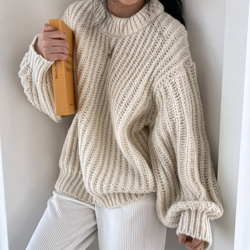 Dames Grof Gebreide Oversized Trui Trendy Modieus