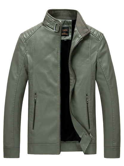 Demetrio | Elegante giacca in pelle con tasche a zip