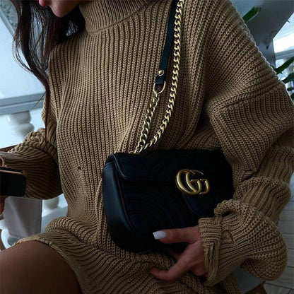 Dames Oversized Trui Ronde Hals met Destroyed Details Modieus