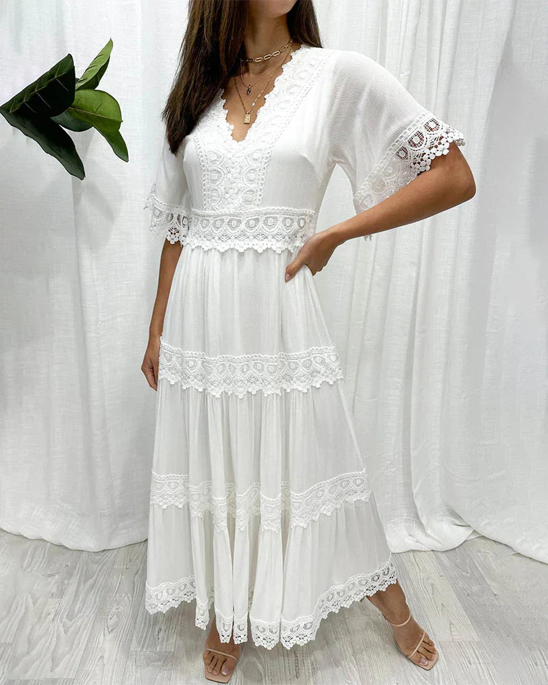 Katoenen Jurk Vrouwen Zomerjurk Lichtblauw Casual - Mode Vibes