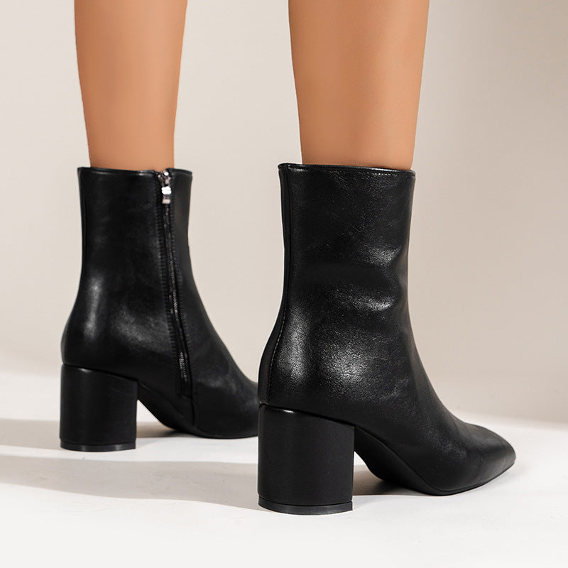 Enkellaarzen met Blokhak Elegante Schoenen voor Dames