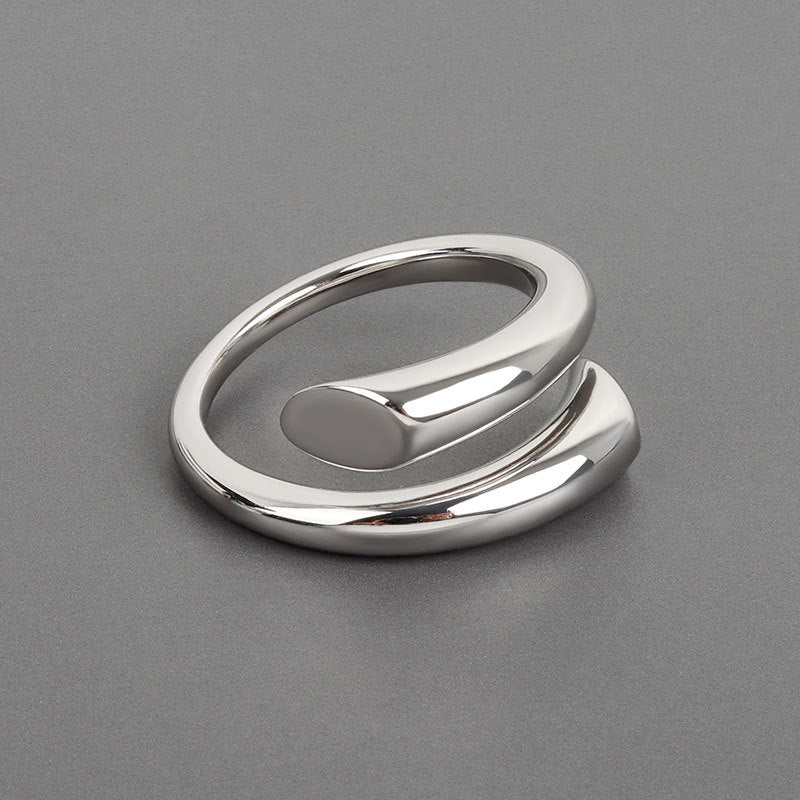 Dames Geometrische Open Ring Minimalistisch Zilver