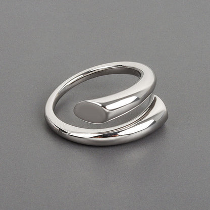 Dames Geometrische Open Ring Minimalistisch Zilver