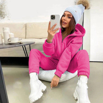 Dames Joggingpak Soft Jogger en Hoodie Zacht Grijs