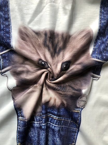 Kattent-shirt met Trendy Print en Pastelkleuren