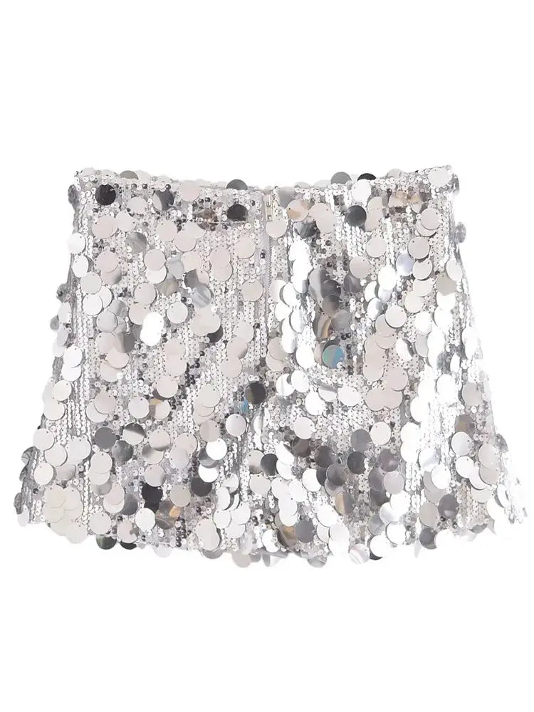 Glitter Minirok Kort Feestjurk voor Vrouw