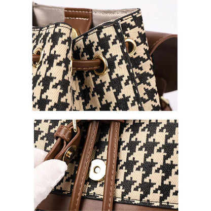 Dames Rugzak met Houndstooth Patroon Trendy en Veelzijdig