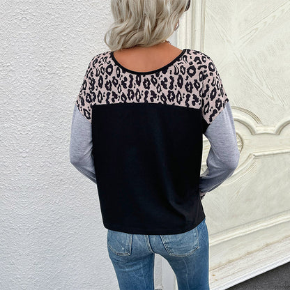 Dames Tijgerprint Top Lange Mouwen Casual Kleding