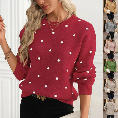 Dames Gebreide Trui met Polkadots Stijlvolle Trendy Look