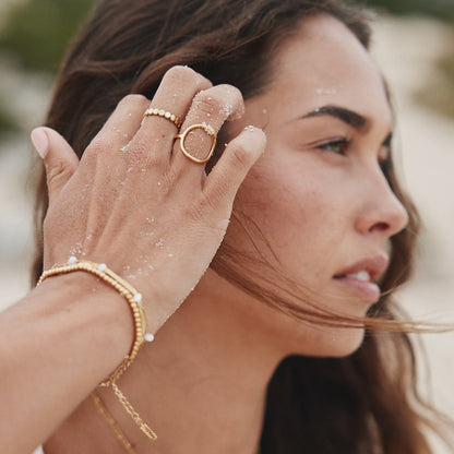 Kralen Ring voor Vrouw Zilver Kleur Stijlvol