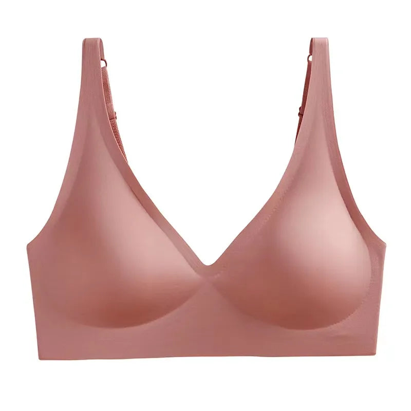Naadloze Beugelloze BH met Diepe V Hals Comfort