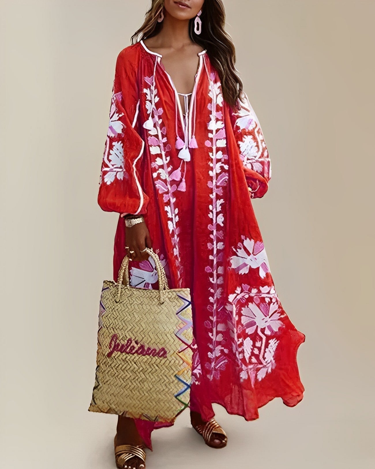 Retro Boho Jurk Losse Zomerjurk Vrouw