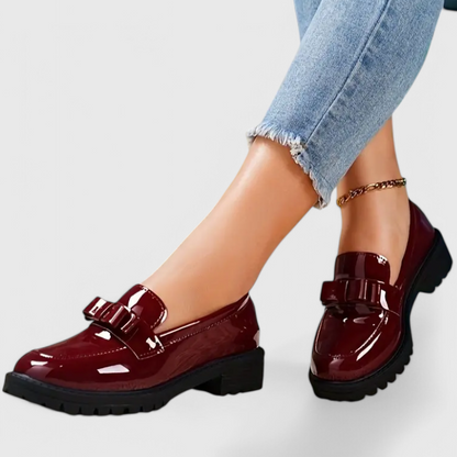 Dames Loafers van Leder met Strikdetail