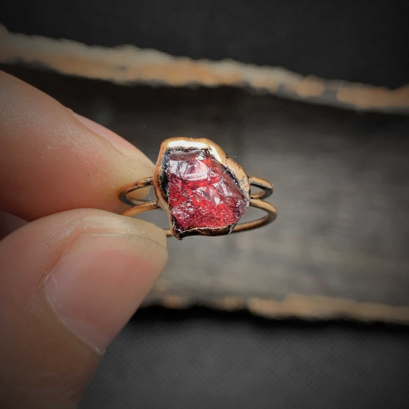 Natuurlijke Geboortesteen Ring Selina Zilver Kleur