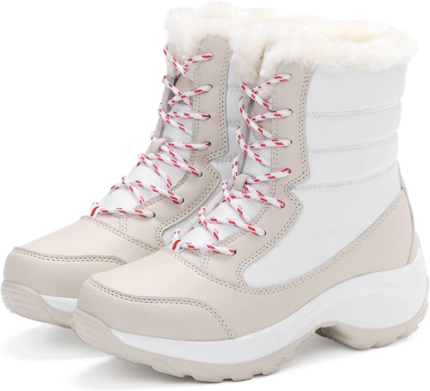 Witte Snowboots Plateau Fina Sneeuwlaarzen Voor Vrouw - Mode Vibes