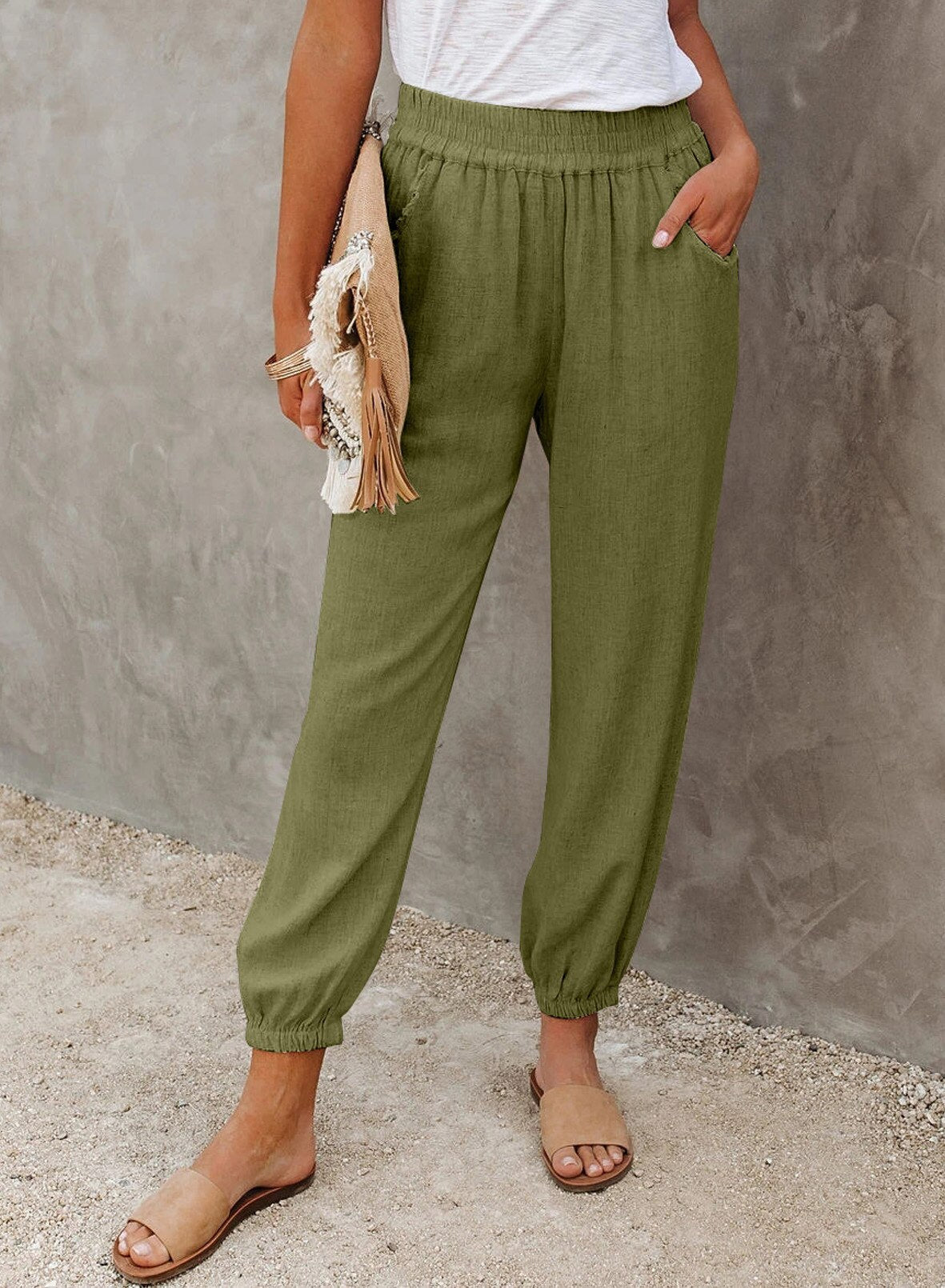 Elastische Joggingbroek met Trekkoord