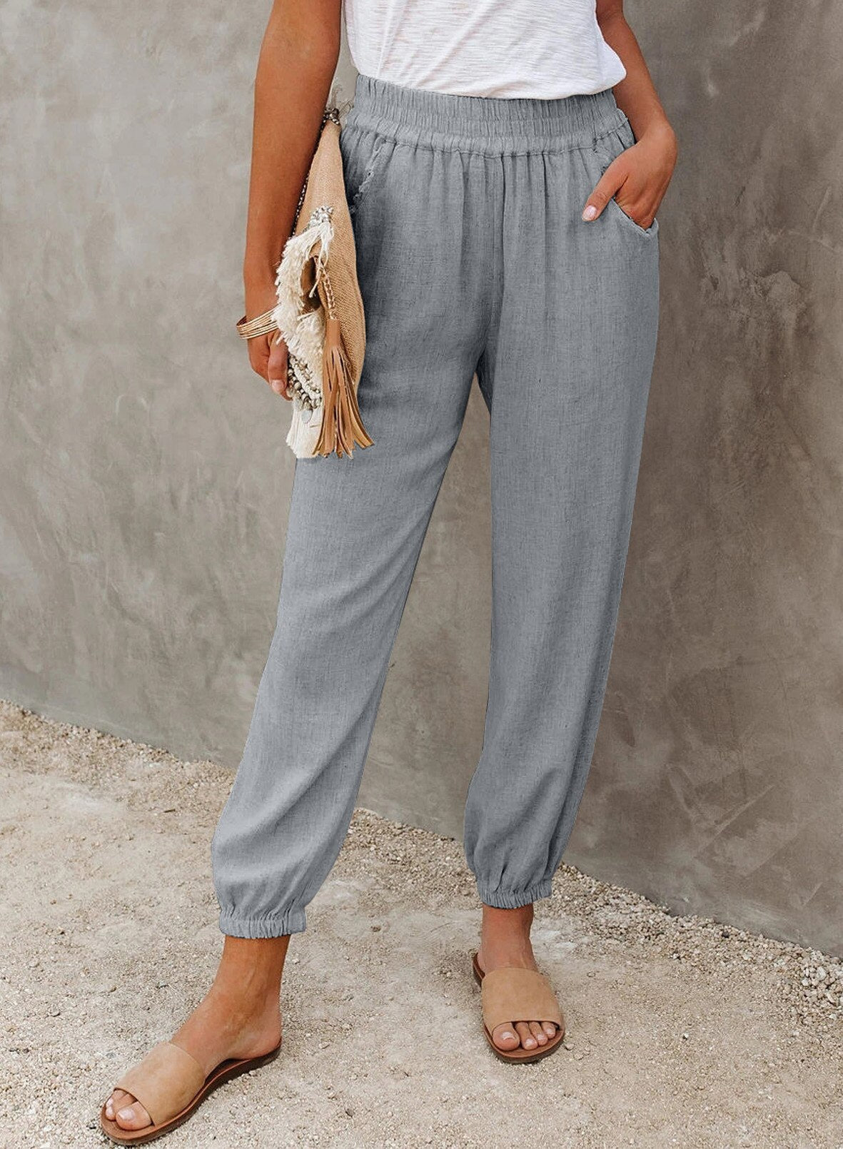 Elastische Joggingbroek met Trekkoord