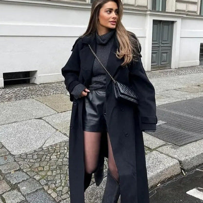 Dames Lange Overjas Trendy Warme Winterjas Boleo - Mode Vibes