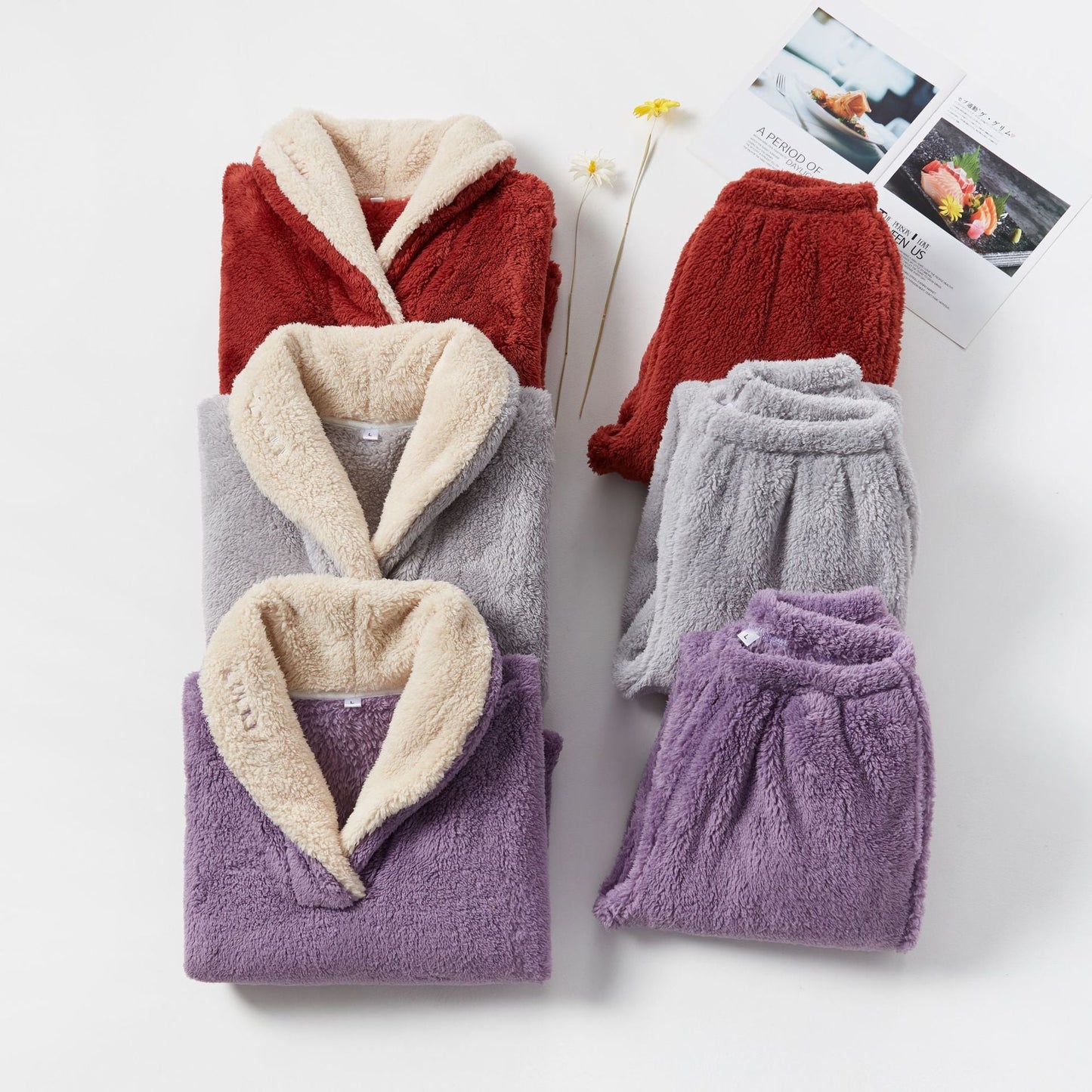 Dames Pyjama Set Fleece Warm en Zacht